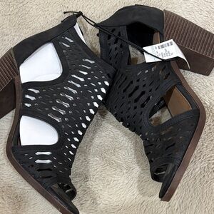 Maurices Black and Brown Cutout Heels